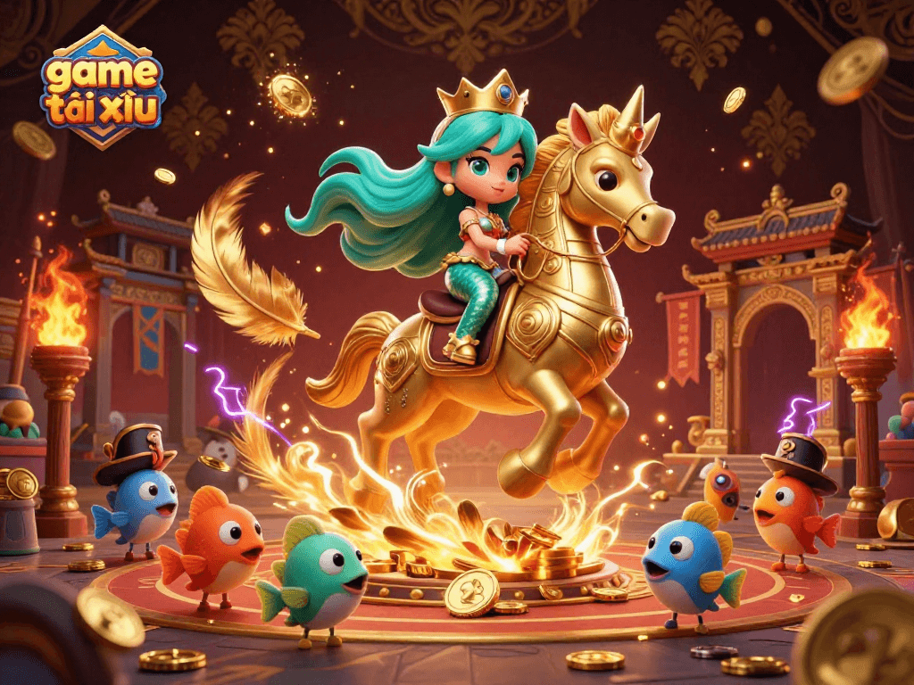 Experience the vibrant excitement of game tài xỉu with an enchanting mermaid princess and dynamic casino elements