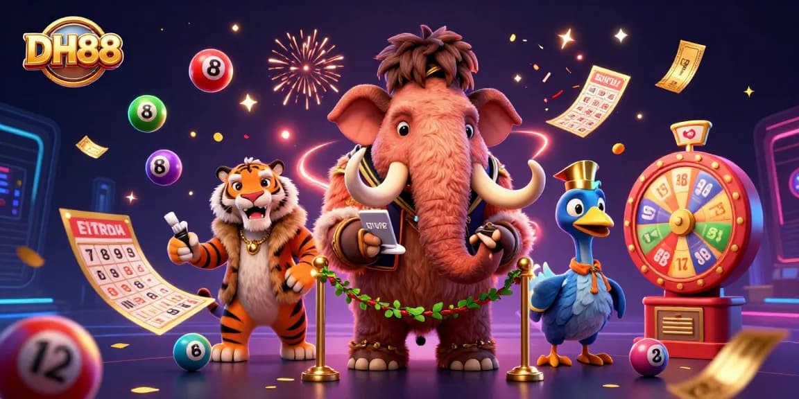 Experience thrilling wins at DH88 with a vibrant casino scene full of excitement and dynamic game elements.