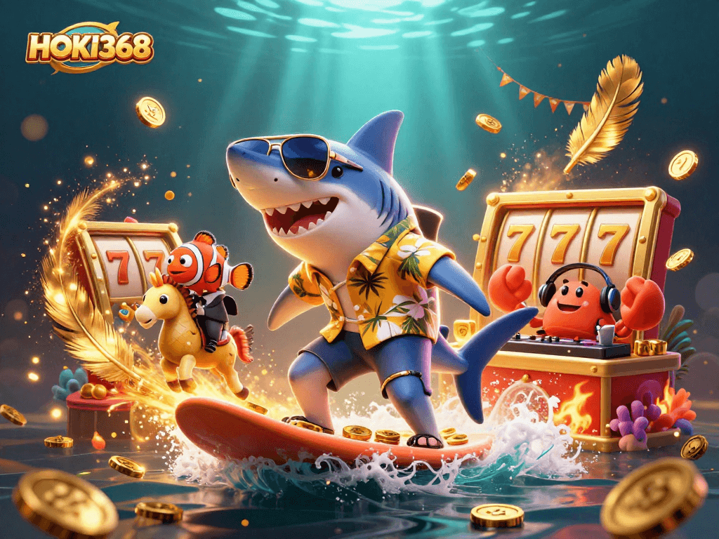 Experience thrilling wins at HOKI368 with dynamic slots featuring colorful characters and casino excitement.