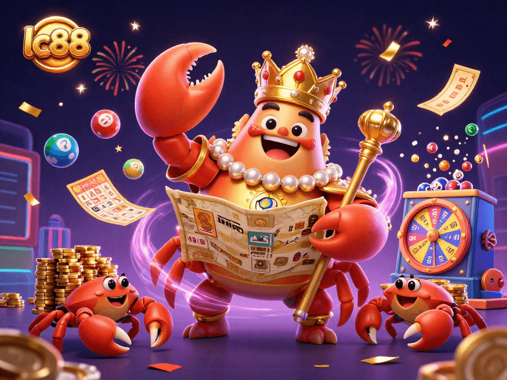 Play and win exceptional prizes with lc88 as the golden crab emperor oversees exciting lottery activities.