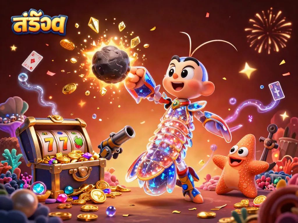 Spin the สล็อต reels with vibrant gems and coins in an explosive casino adventure.