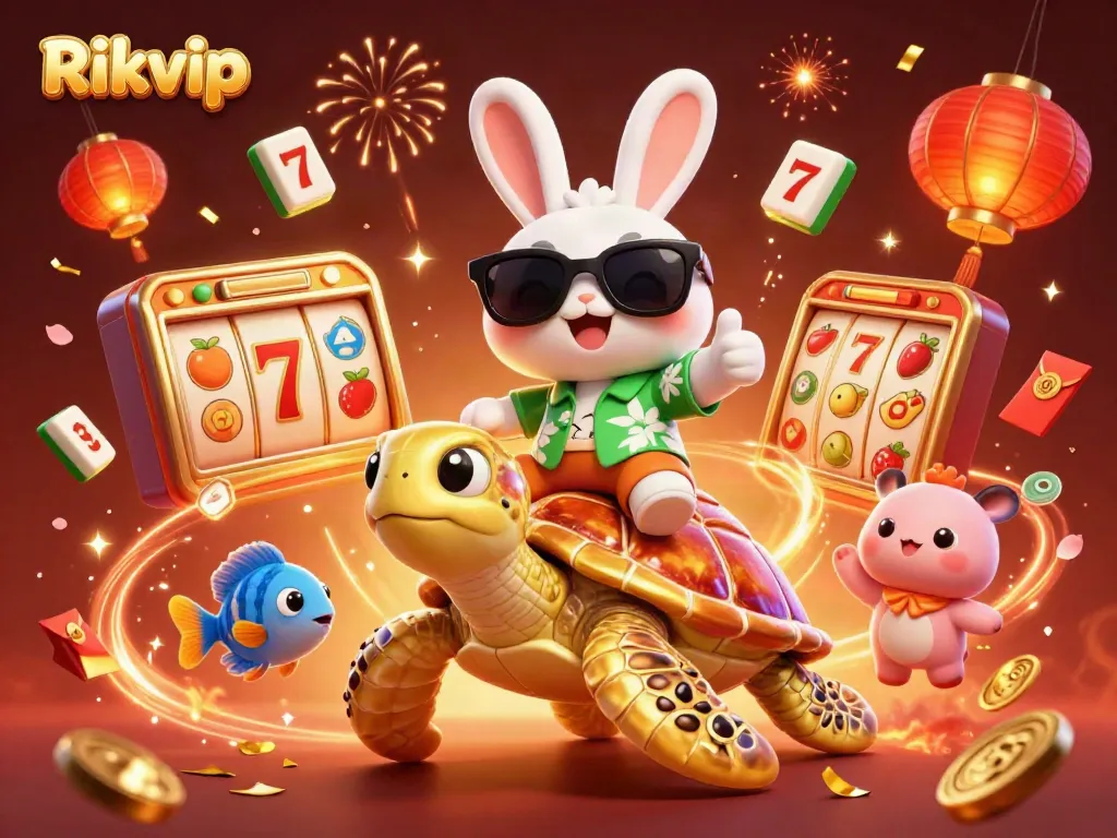Rikvip offers thrilling slot games with joyful characters like the lucky rabbit and golden turtle.