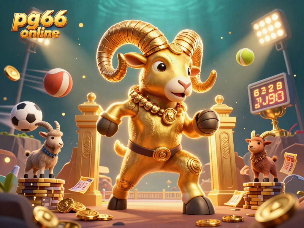 Experience the excitement of pg66 online with a vibrant 3D casino illustration featuring dynamic elements.