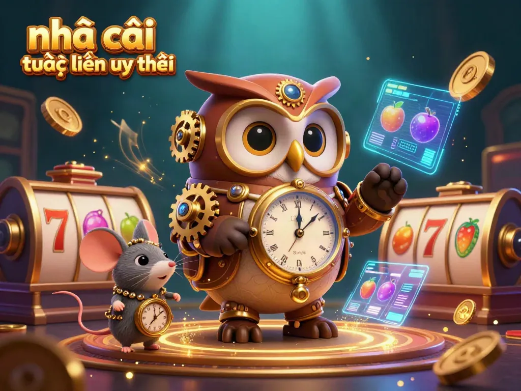 Experience exciting gaming at nhà cái trực tuyến uy tín with a dynamic 3D casino owl scene.