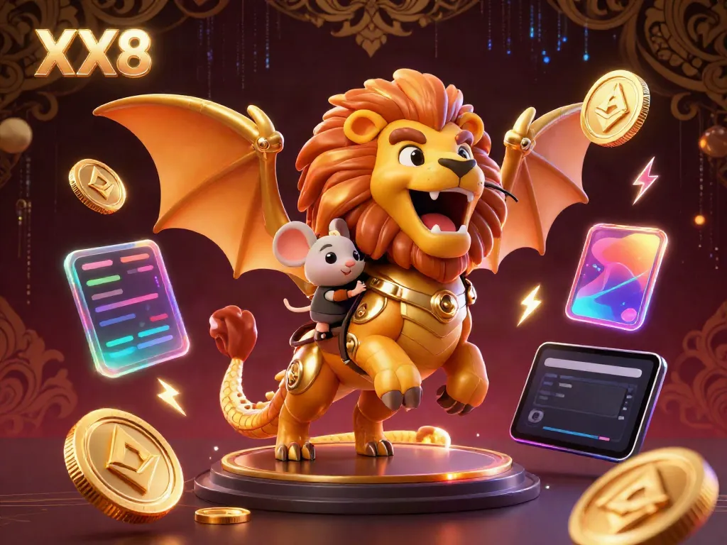 Experience thrilling wins in XX8's vibrant 3D gaming universe, showcasing crypto elements and bold designs.