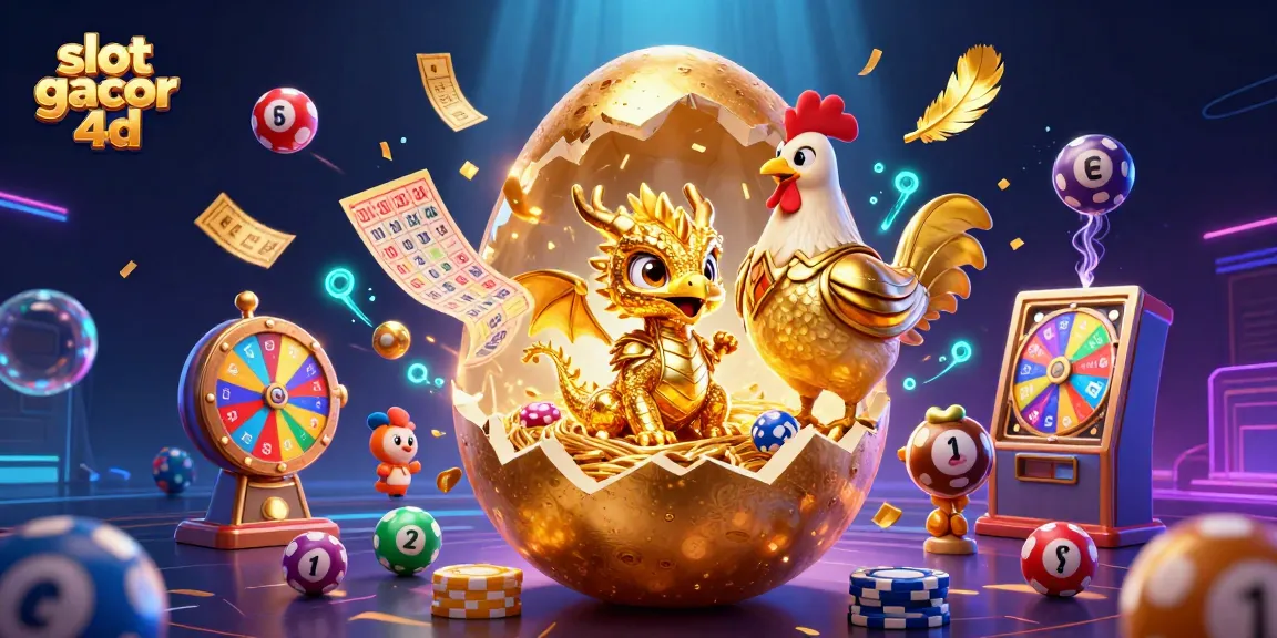 Menang slot gacor 4d dengan ilustrasi 3D naga emas menggemparkan dalam suasana kasino yang meriah.