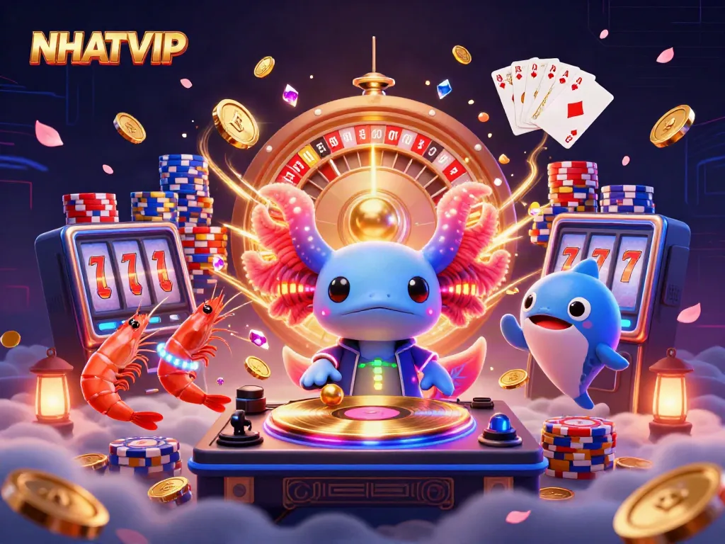 Engage with NHATVIP through vibrant casino-themed fun with dynamic characters and exciting gameplay elements.