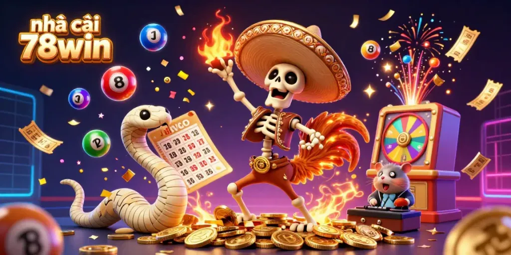 Engage with nhà cái 78win through colorful casino celebrations featuring vibrant characters and dynamic elements.