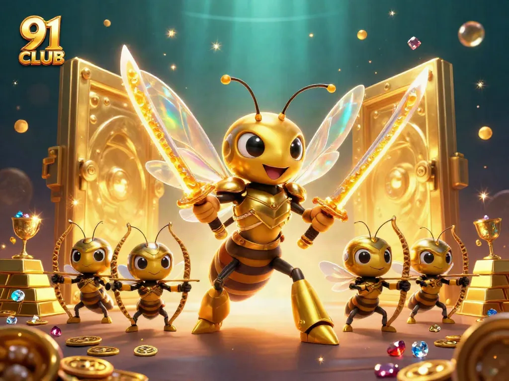 Engage with exciting casino gameplay in 91 CLUB featuring vibrant characters and treasures.