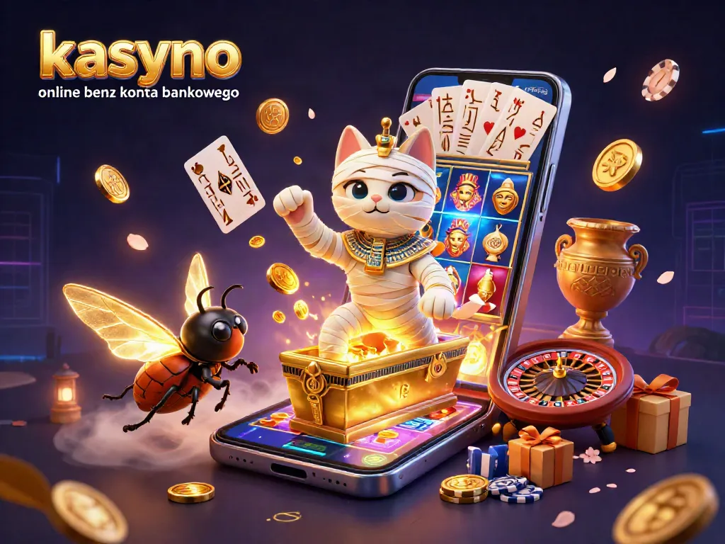 Experience the thrill at kasyno online bez konta bankowego with the Egyptian mummy cat and vibrant gaming elements.