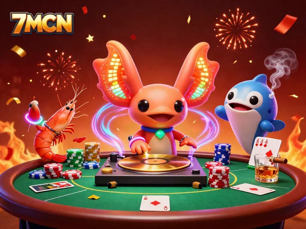 Experience thrilling gameplay with 7MCN amid vibrant casino action featuring dynamic characters.