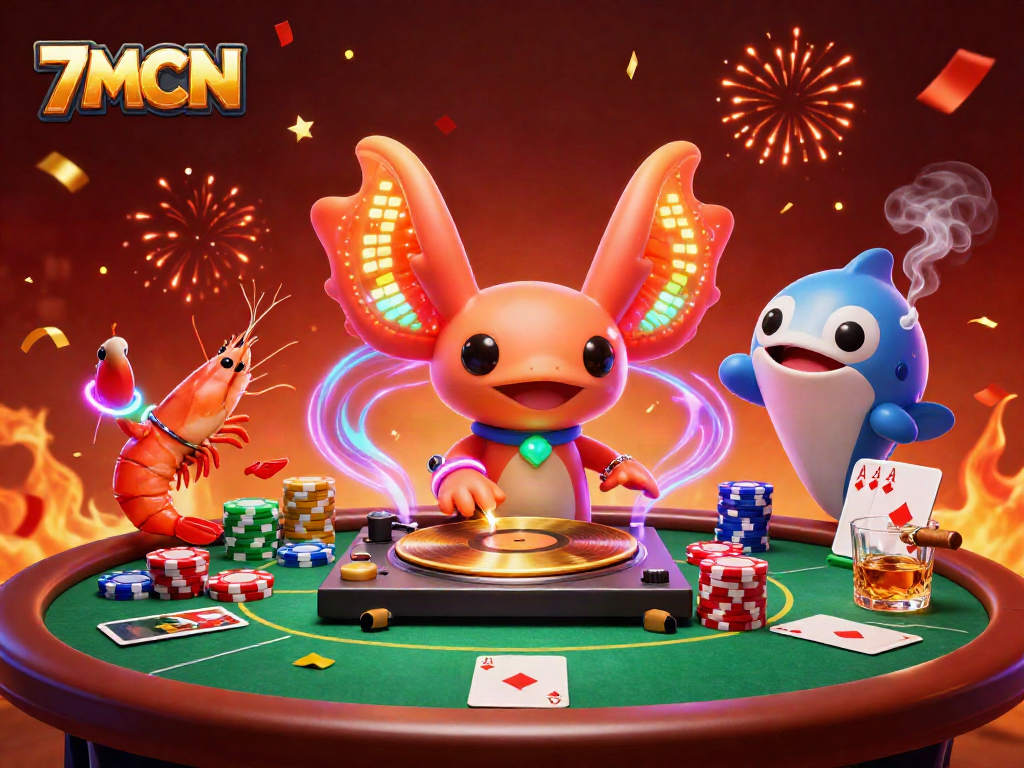 Experience thrilling gameplay with 7MCN amid vibrant casino action featuring dynamic characters.