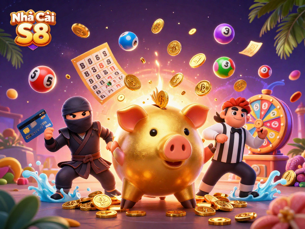 Experience thrilling games at Nhà Cái S8 with colorful lottery balls and dynamic prize elements.