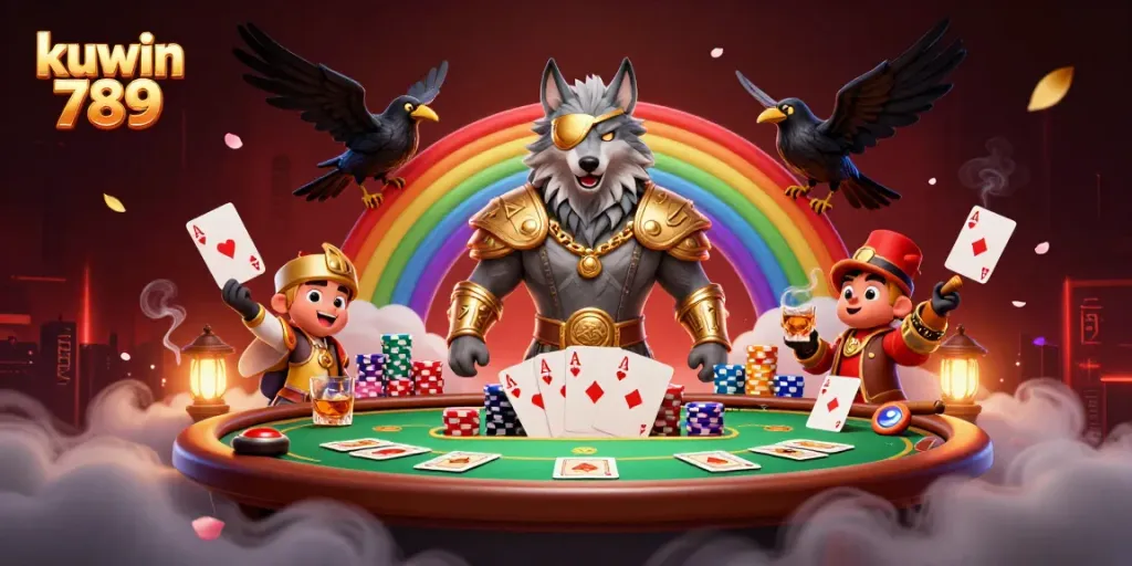Experience thrilling gameplay with kuwin 789 featuring mythological characters amidst casino elements.