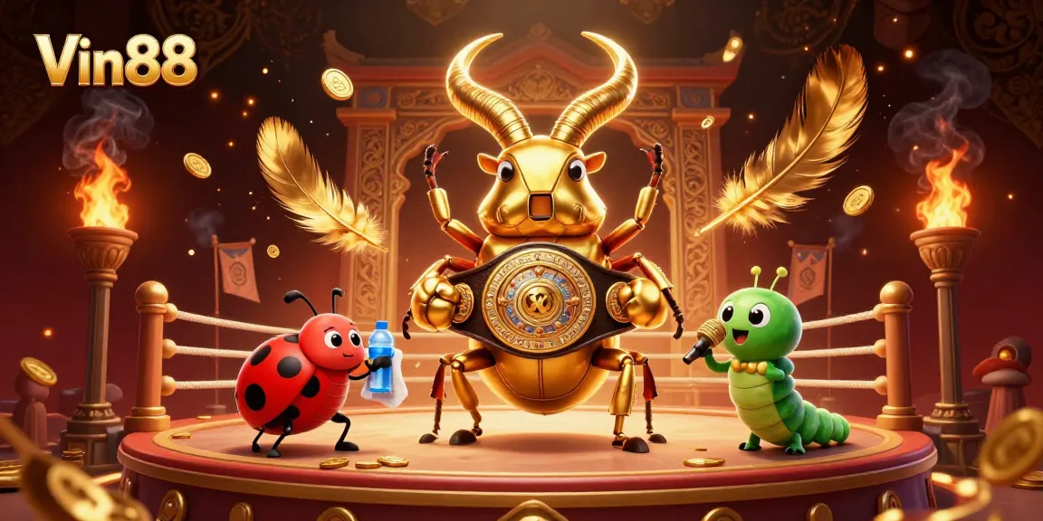 Vin88 showcases an exciting gambling scene with animated characters and vibrant casino elements.