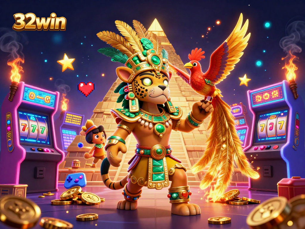 Experience winning moments at 32win with dynamic slot action featuring casino gold and vibrant characters.