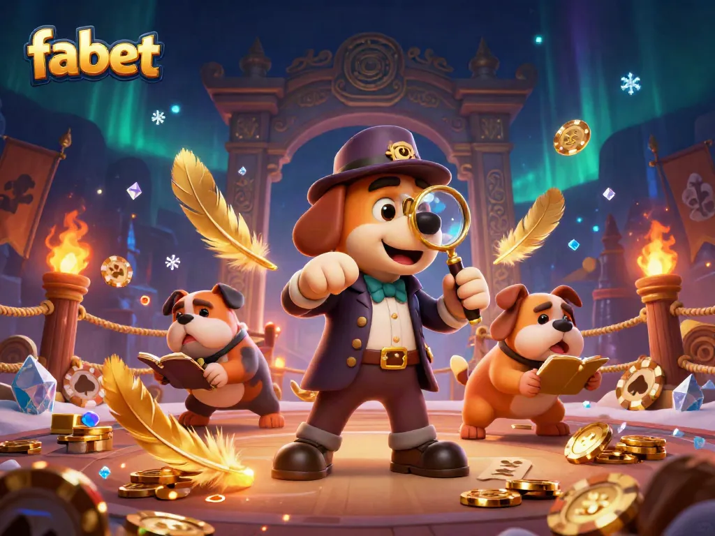 Join the adventure with fabet as the detective and his bulldog uncover treasures in this vibrant casino world.