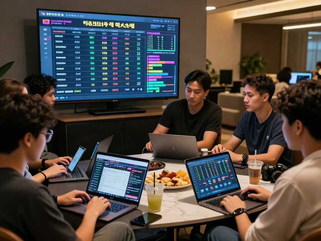 Engaging gambling community discussing 먹튀검증 추천 먹튀스팟 strategies with live betting stats.
