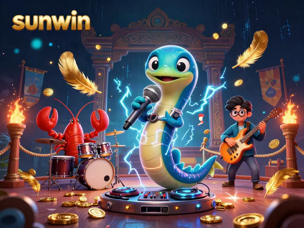 Experience vibrant gaming with sunwin at an underwater casino featuring dynamic characters.