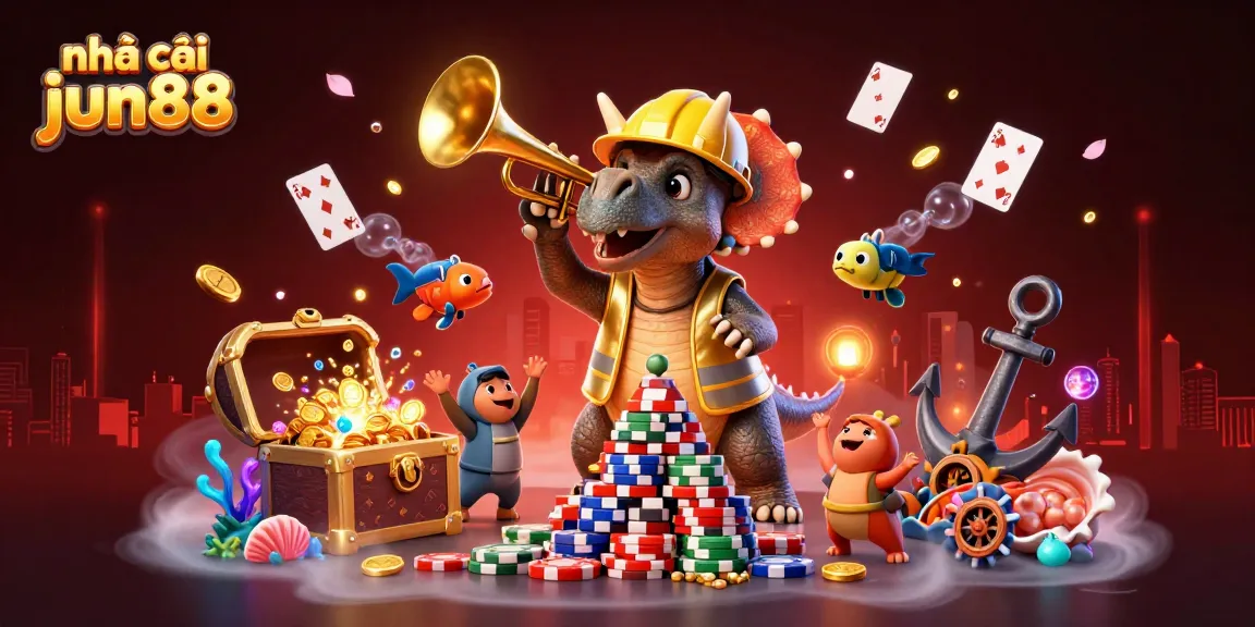 Engage with exciting gameplay at nhà cái jun88 featuring vibrant casino-themed characters and decorations.