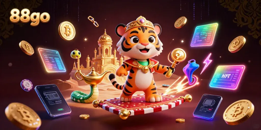 Engage in high-stakes excitement with 88go as the sultan challenges fortune amidst a vibrant casino fantasy.