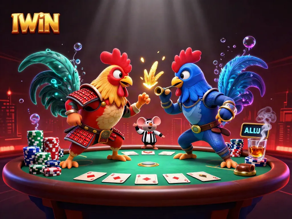 Engage in thrilling poker battles with IWIN's vibrant casino games featuring showdowns.
