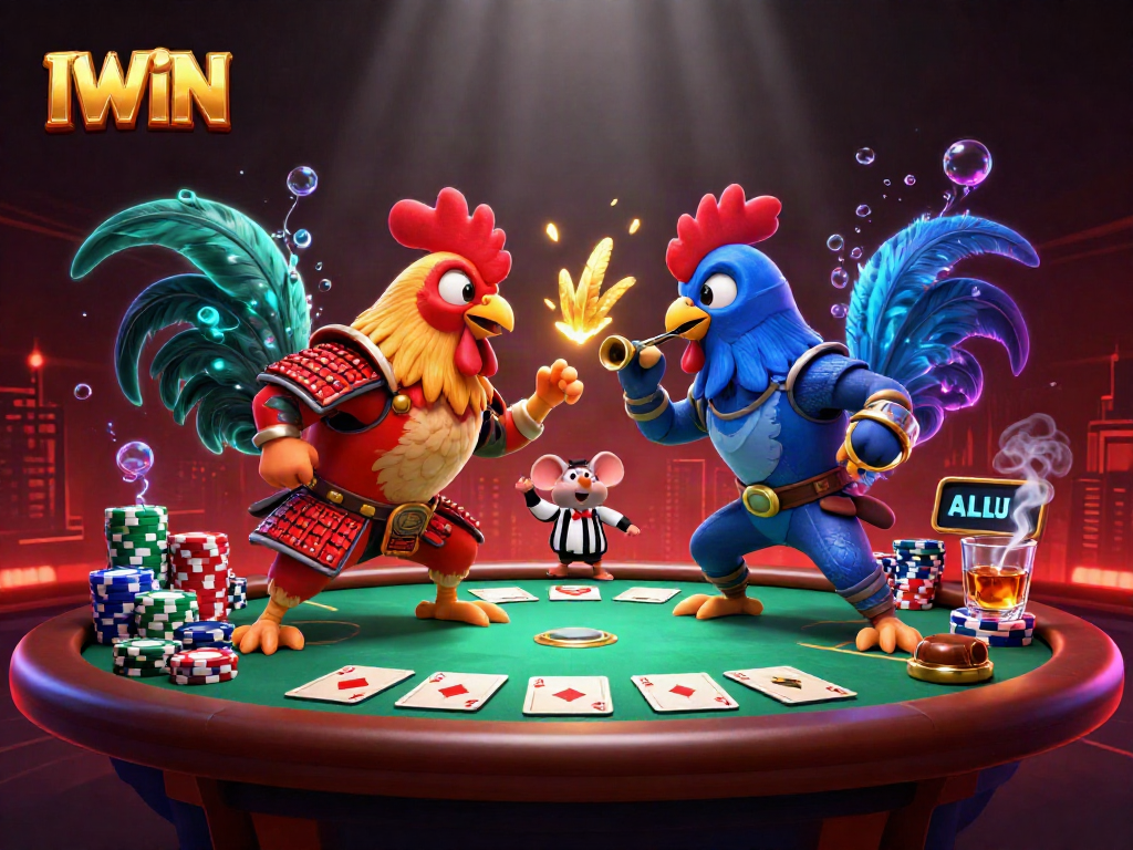 Engage in thrilling poker battles with IWIN's vibrant casino games featuring showdowns.