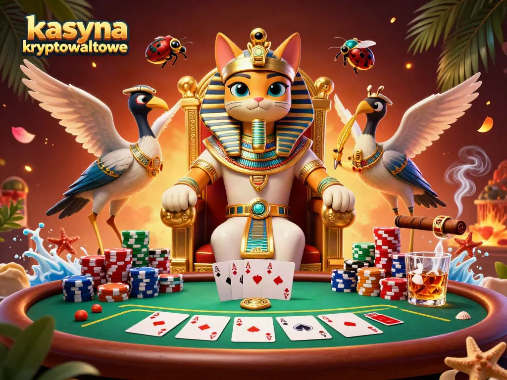 Win big at kasyna kryptowalutowe with an Egyptian-themed poker showdown featuring vibrant characters and game elements.