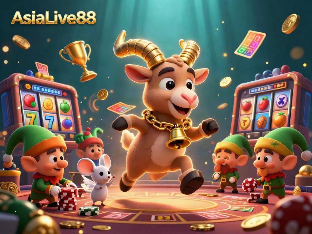 Experience thrilling moments at AsiaLive88 with a lively casino scene featuring dynamic characters and games.