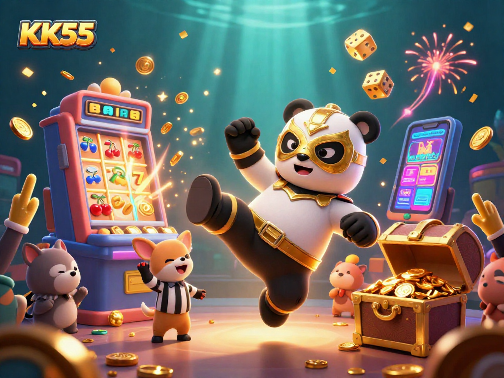 KK55 delivers a vibrant casino experience with cartoon characters and dynamic slots bursting with excitement.