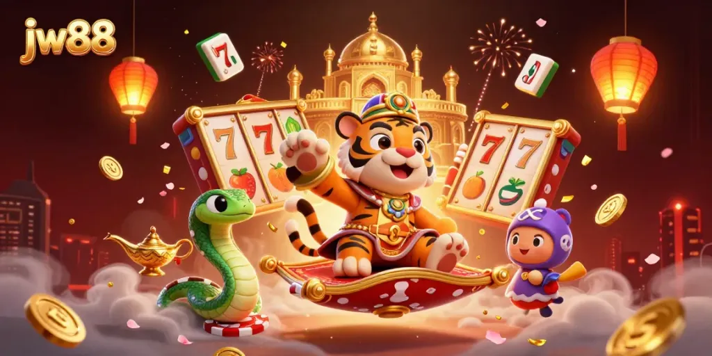 Experience thrilling gameplay with jw88 featuring a vibrant 3D casino scene full of excitement.