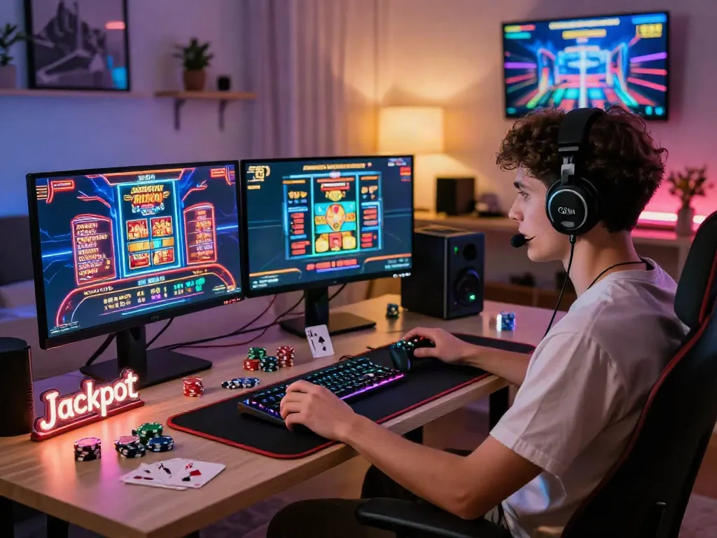 Pecah 404 gaming setup featuring a player in an engaging online gambling scene.