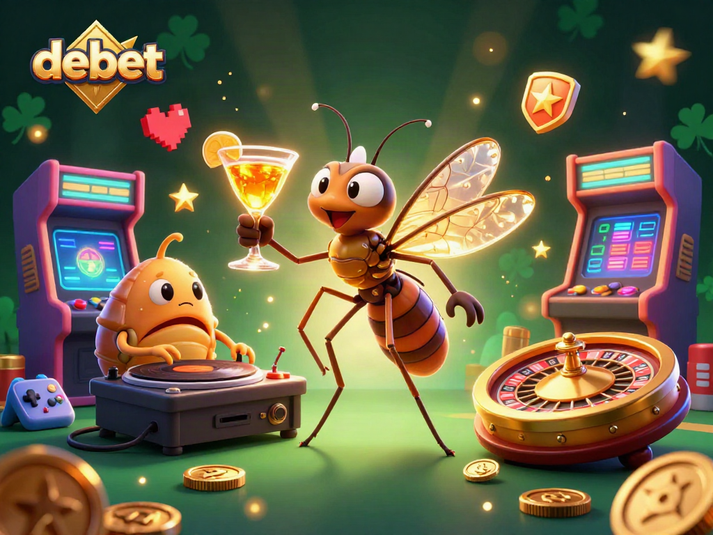 Experience the vibrant atmosphere of debet casino with engaging characters and dynamic gaming elements.