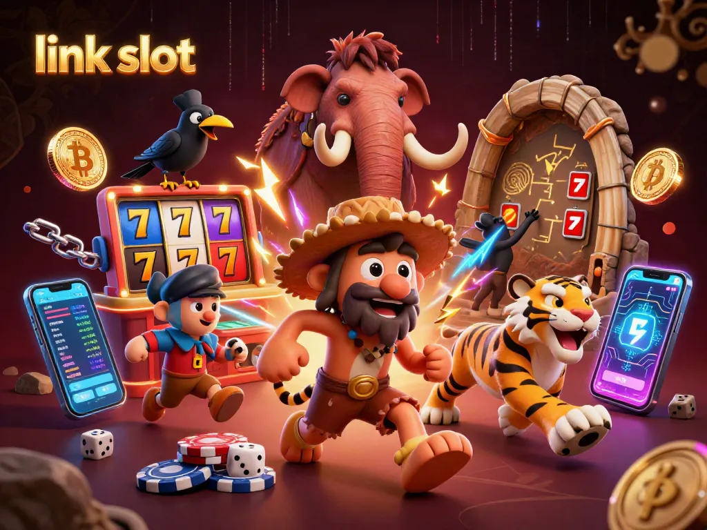 Engage with thrilling link slot action in a prehistoric casino environment.