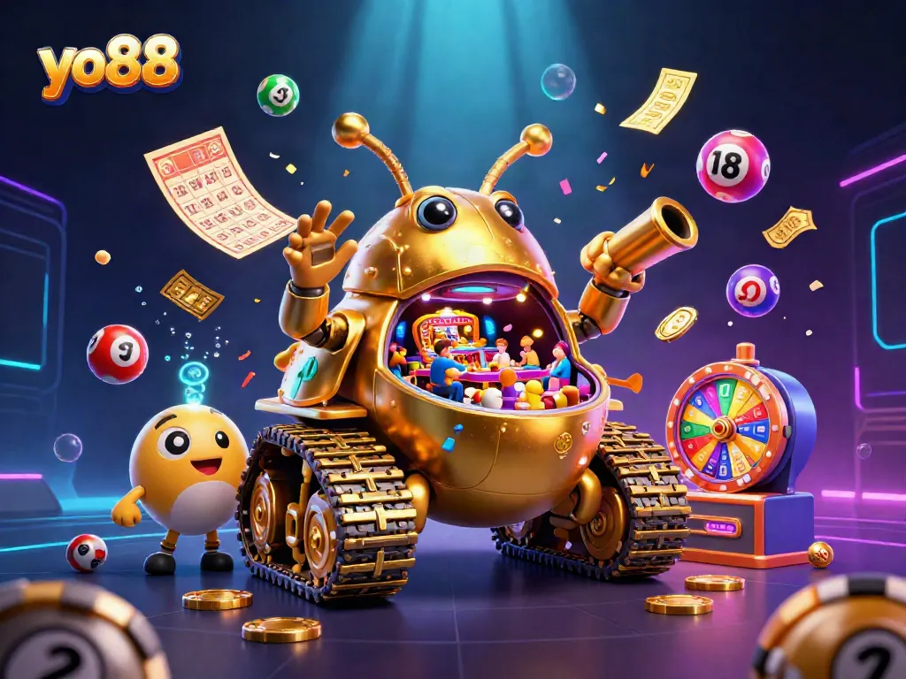 Experience exciting wins with yo88 in this vibrant and dynamic casino-themed illustration.