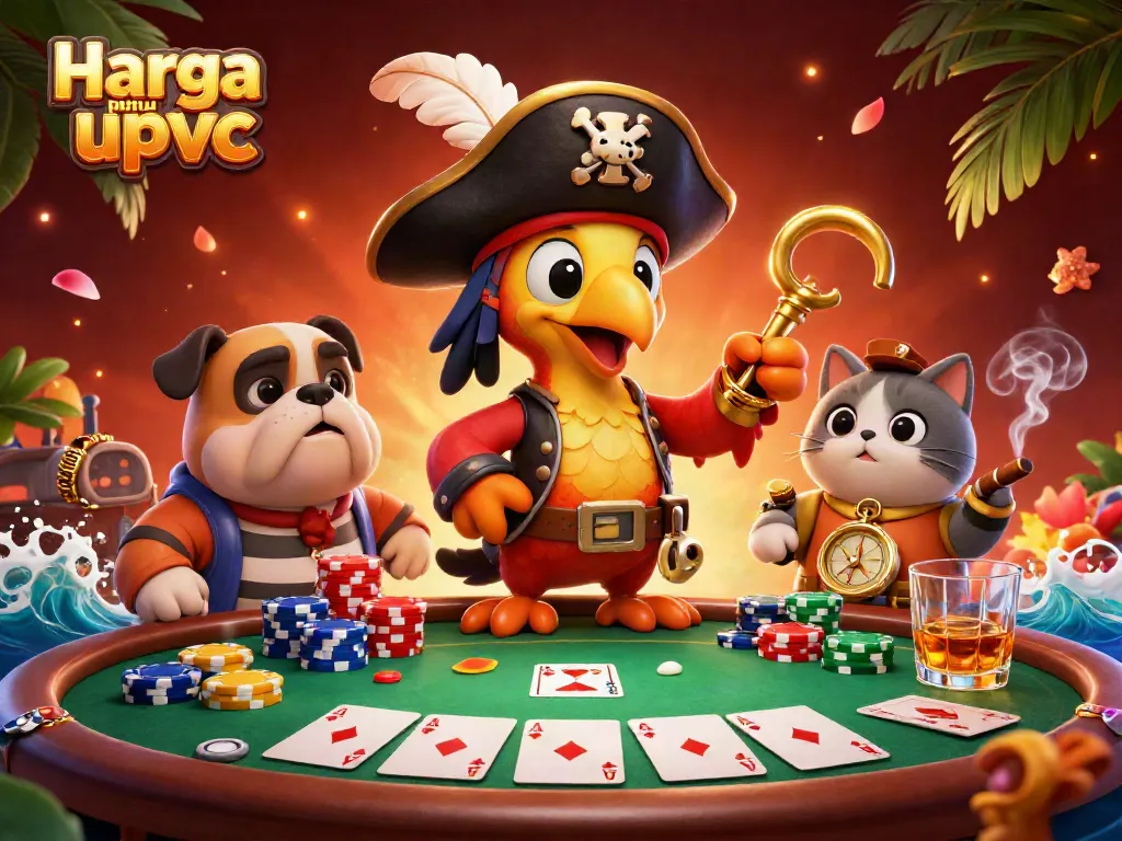 Capture the competitive spirit of Harga pintu upvc with dynamic casino elements and vibrant characters.