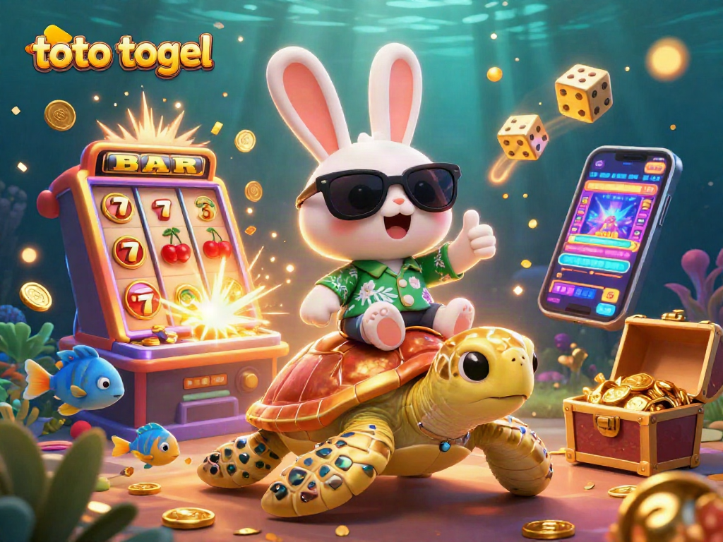 Experience thrilling gameplay with toto togel while celebrating under the ocean with colorful characters and vibrant casino elements.