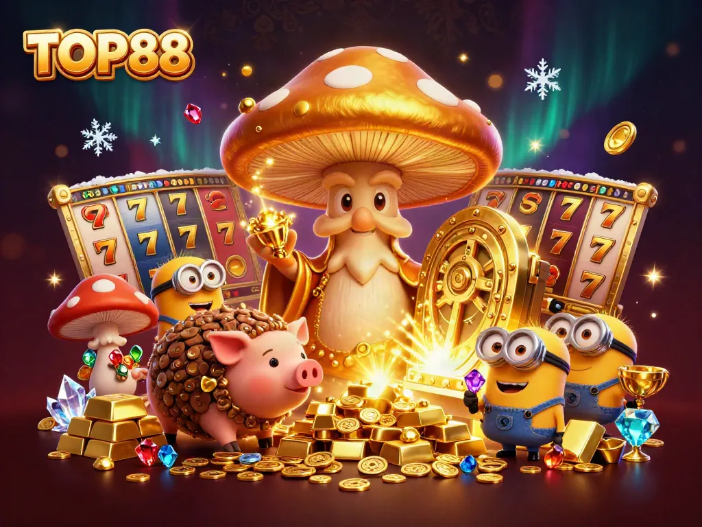 Witness TOP88's magical 3D casino world with wizard and treasure elements.