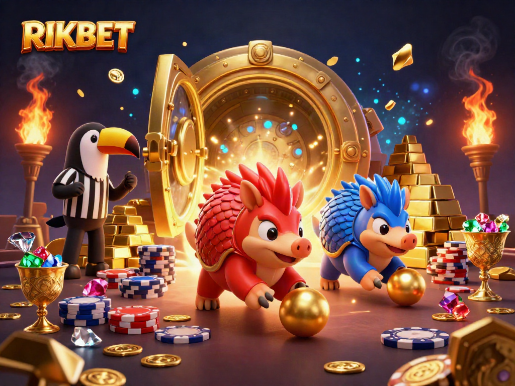 Engage with thrilling RIKBET games featuring pangolins in combat with dazzling gold and gems.