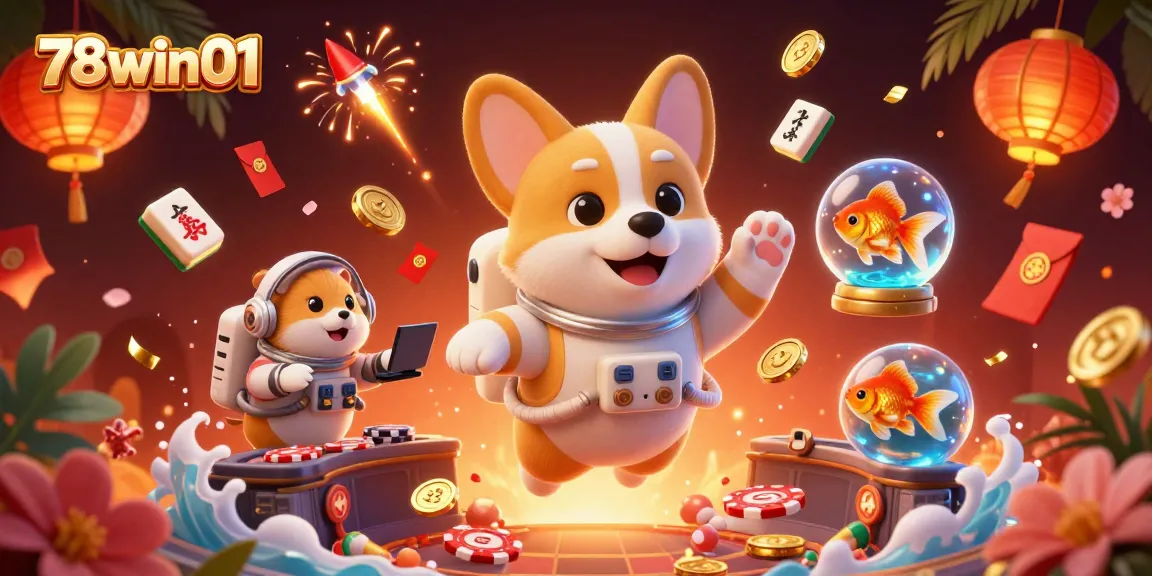 Experience thrilling gaming excitement at 78win01 with a vibrant space casino scene