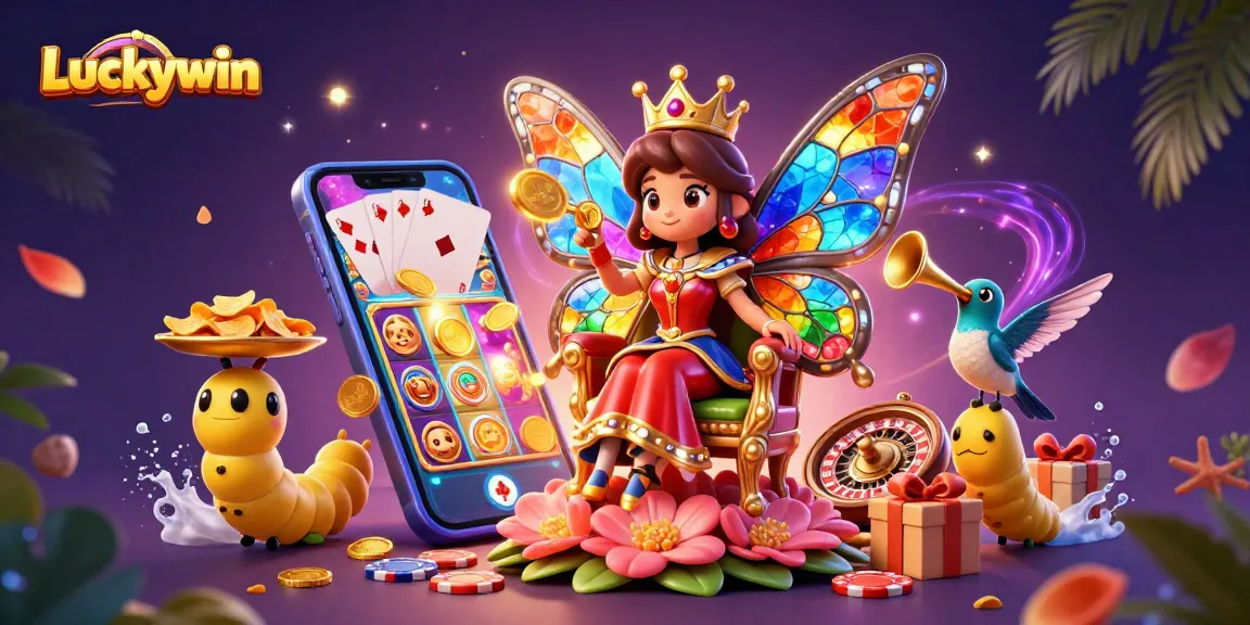 Experience Luckywin's vibrant 3D casino scene with dynamic game elements and engaging characters.