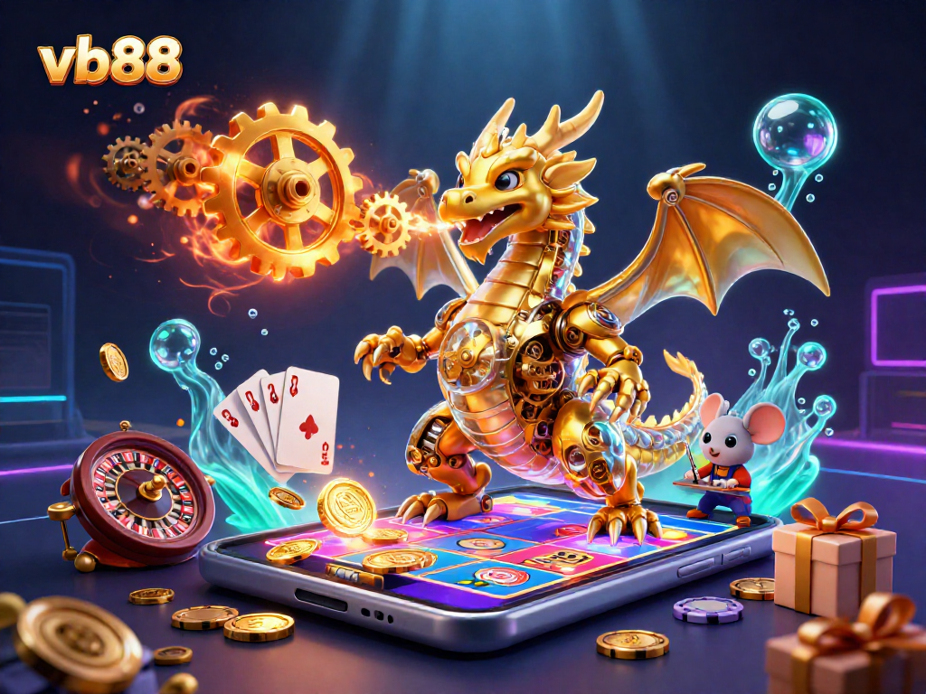 Experience unforgettable gaming at vb88 with a magical dragon and exciting casino elements.